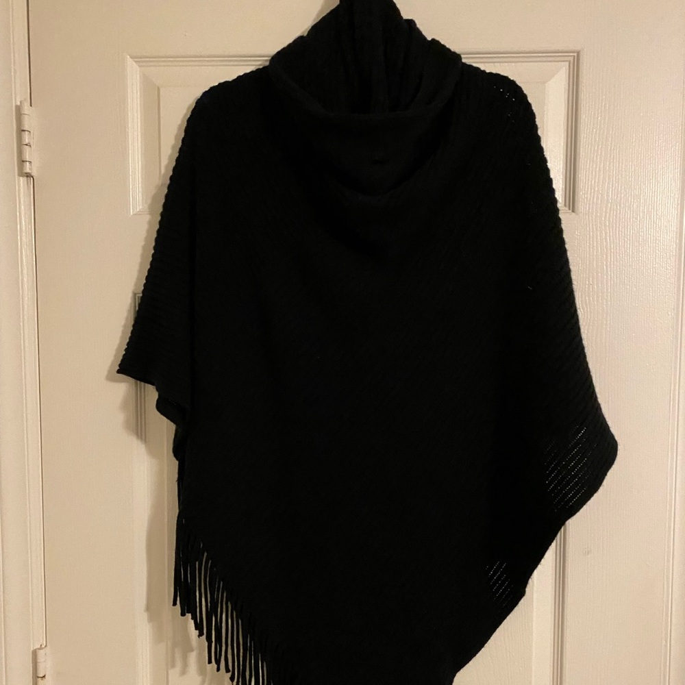 Boutique black one size fits all poncho